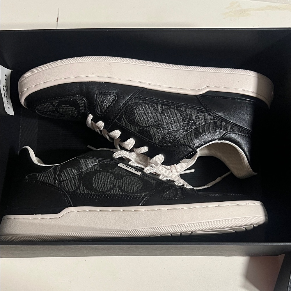 Coach Black and White Logo Sneakers